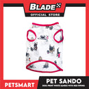 Dog Sando With Dog Print Design, White Red Color DG-CTN112S (Small)