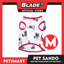 Dog Sando With Dog Print Design, White Red Color DG-CTN112M (Medium) Perfect Fit For Dogs, Breathable Sando Clothes, Soft Lightweight Pet Clothing