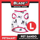 Dog Sando With Dog Print Design, White Red Color DG-CTN112L (Large) Perfect Fit For Dogs, Breathable Sando Clothes, Soft Lightweight Pet Clothing