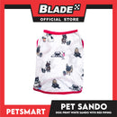 Dog Sando With Dog Print Design, White Red Color DG-CTN112XL (XL) Perfect Fit For Dogs, Breathable Sando Clothes, Soft Lightweight Pet Clothing