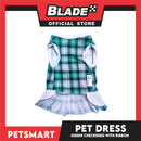 Pet Dress Checkered Green With Ribbon Dress DG-CTN114L (Large)