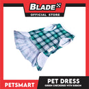 Pet Dress Checkered Green With Ribbon Dress DG-CTN114L (Large)