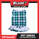 Pet Dress Checkered Green With Ribbon Dress DG-CTN114L (Large)
