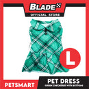 Pet Dress Checkered Green With Buttons Dress DG-CTN115L (Large)