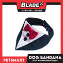 Pet Necktie Bandana Collar Scarf Black Tuxedo With Red Bow Tie Design DB-CTN29L (Large) Perfect Fit For Dogs And Cats, Breathable, Soft Lightweight Pet Bandana Scarf