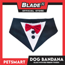 Pet Necktie Bandana Collar Scarf Black Tuxedo With Red Bow Tie Design DB-CTN29XL (XL) Perfect Fit For Dogs And Cats, Breathable, Soft Lightweight Pet Bandana Scarf