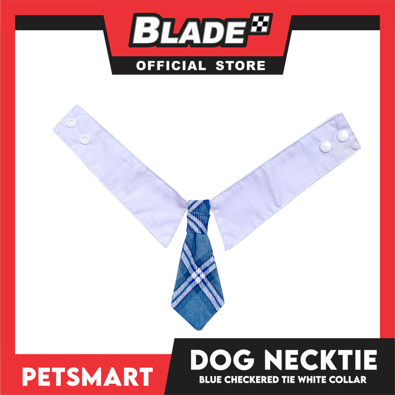 Pet Necktie Bandana Collar Scarf Blue Chekered Design DB-CTN31L (Large) Perfect Fit For Dogs And Cats, Breathable, Soft Lightweight Pet Bandana Collar Scarf
