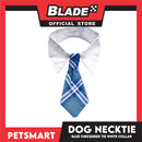 Pet Necktie Bandana Collar Scarf Blue Chekered Design DB-CTN31L (Large) Perfect Fit For Dogs And Cats, Breathable, Soft Lightweight Pet Bandana Collar Scarf