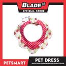 Pet Necktie Bandana Collar Scarf Peach Polka Dots Pineapple Design DB-CTN30M (Medium) Perfect Fit For Dogs And Cats, Breathable, Soft Lightweight Pet Bandana Collar Scarf