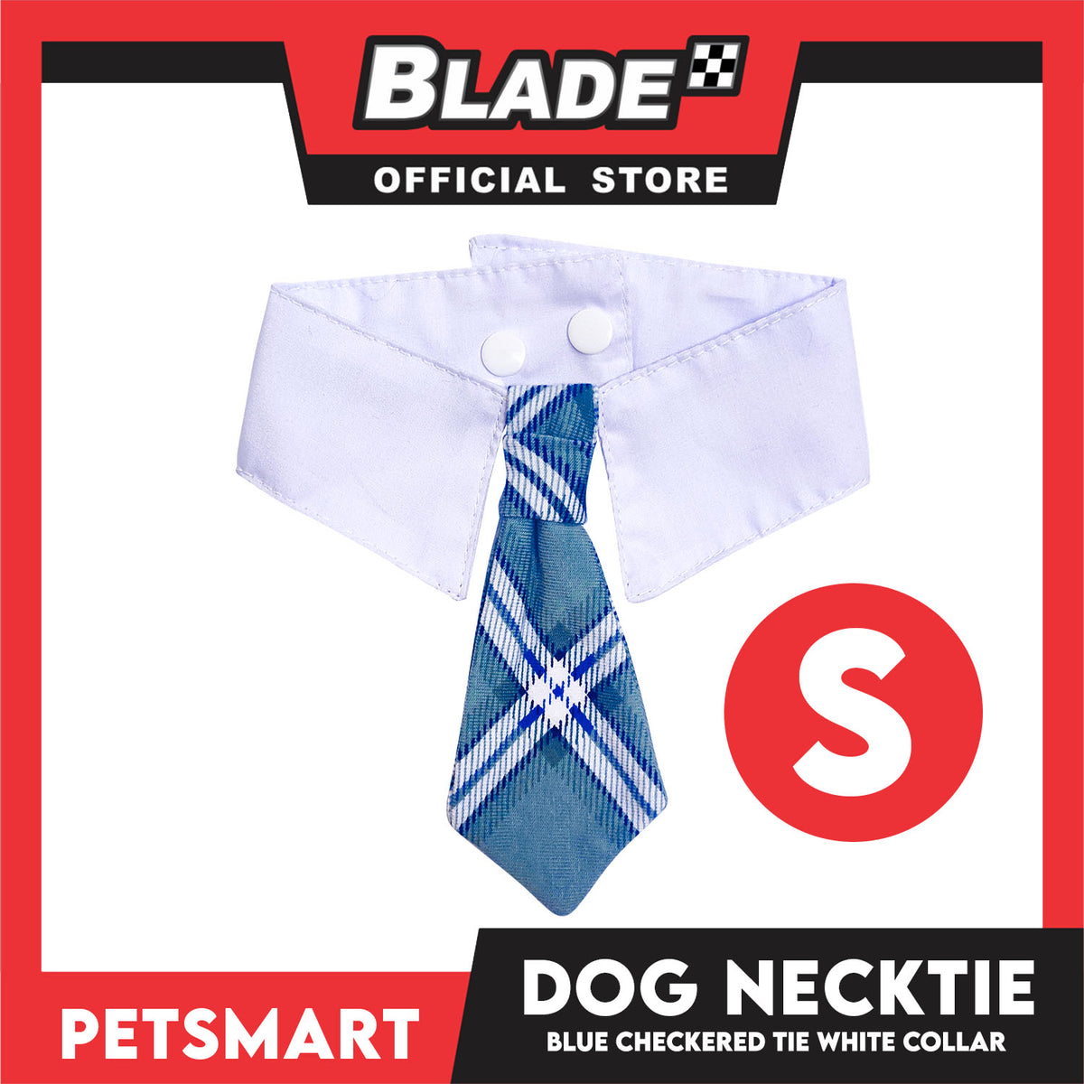 Pet Necktie Bandana Collar Scarf Blue Chekered Design DB-CTN31S (Small) Perfect Fit For Dogs And Cats, Breathable, Soft Lightweight Pet Bandana Collar Scarf