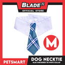 Pet Necktie Bandana Collar Scarf Blue Chekered Design DB-CTN31M (Medium) Perfect Fit For Dogs And Cats, Breathable, Soft Lightweight Pet Bandana Collar Scarf