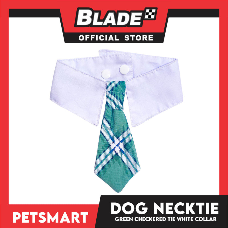Pet Necktie Bandana Collar Scarf Green Chekered Design  DB-CTN32XS (XS) Perfect Fit For Dogs And Cats, Breathable, Soft Lightweight Pet Bandana Collar Scarf