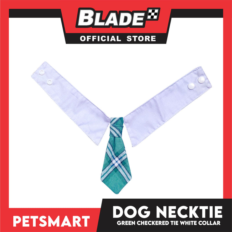Pet Necktie Bandana Collar Scarf Green Chekered Design  DB-CTN32XS (XS) Perfect Fit For Dogs And Cats, Breathable, Soft Lightweight Pet Bandana Collar Scarf