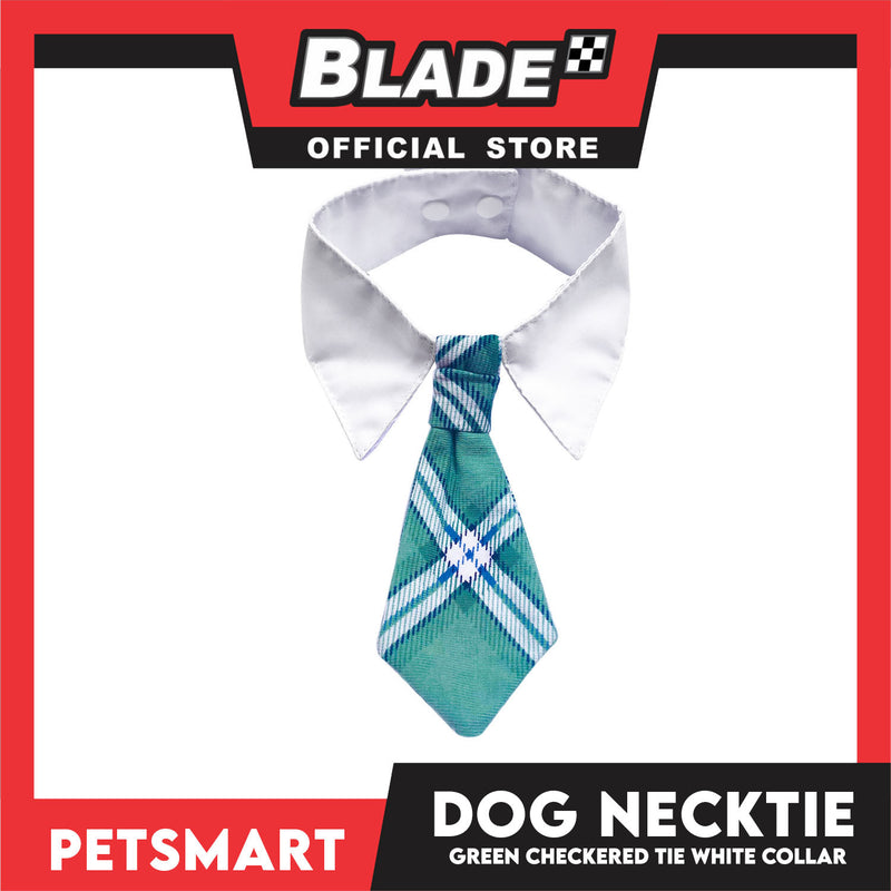 Pet Necktie Bandana Collar Scarf Green Chekered Design  DB-CTN32XS (XS) Perfect Fit For Dogs And Cats, Breathable, Soft Lightweight Pet Bandana Collar Scarf