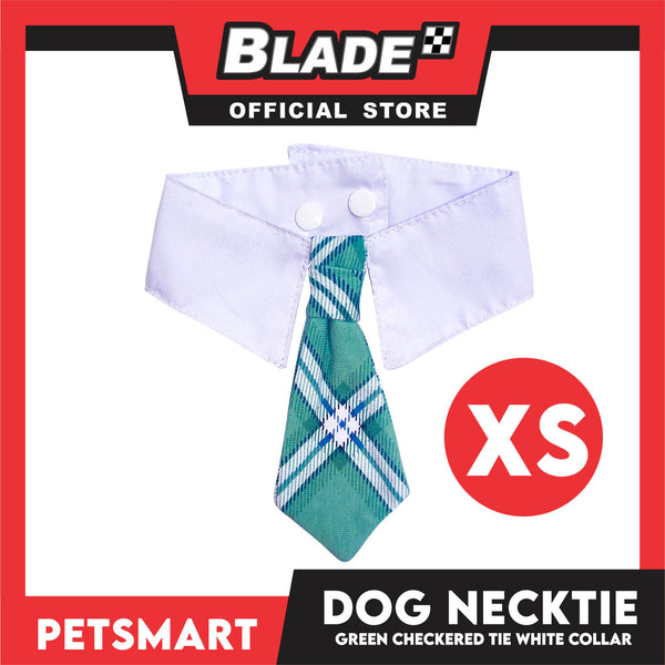 Pet Necktie Bandana Collar Scarf Green Chekered Design  DB-CTN32XS (XS) Perfect Fit For Dogs And Cats, Breathable, Soft Lightweight Pet Bandana Collar Scarf