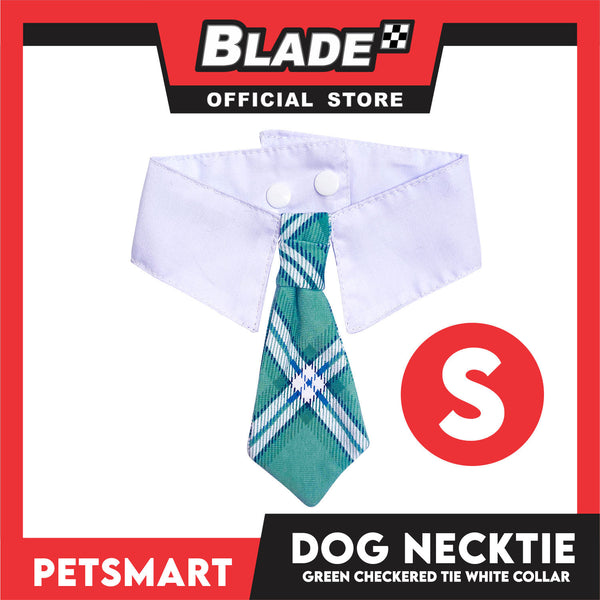 Pet Necktie Bandana Collar Scarf Green Checkered Design  DB-CTN32S (Small) Perfect Fit For Dogs And Cats, Breathable, Soft Lightweight Pet Bandana Collar Scarf