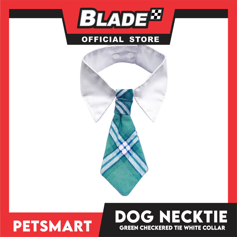 Pet Necktie Bandana Collar Scarf Green Chekered Design  DB-CTN32L (Large) Perfect Fit For Dogs And Cats, Breathable, Soft Lightweight Pet Bandana Collar Scarf