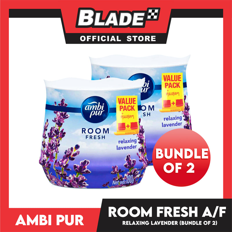 2pcs Ambi Pur Air Freshener Room Fresh 180g (Relaxing Lavender) Long-Lasting Freshness, Air Refreshing Gel