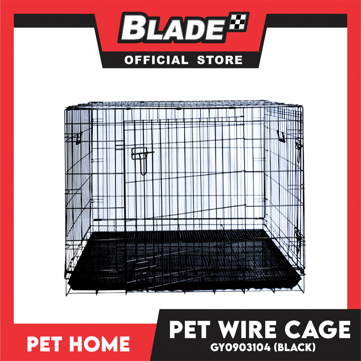 Pet Cage Wire Flooring, Painted Black Wire Cage, Comes With Tray Underneath (GY0903104) Pet Cage, Pet Accessories, Pet House