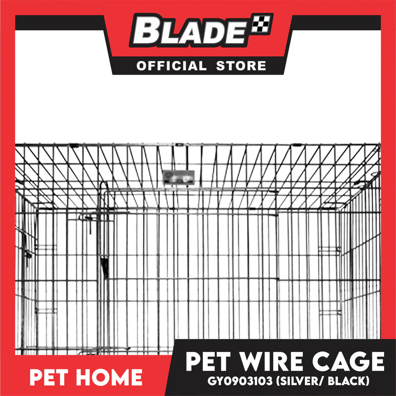 Pet Cage Wire Flooring, Painted Silver Black Wire Cage, Comes With Tray Underneath (GY0903103) Pet Cage, Pet Accessories, Pet House