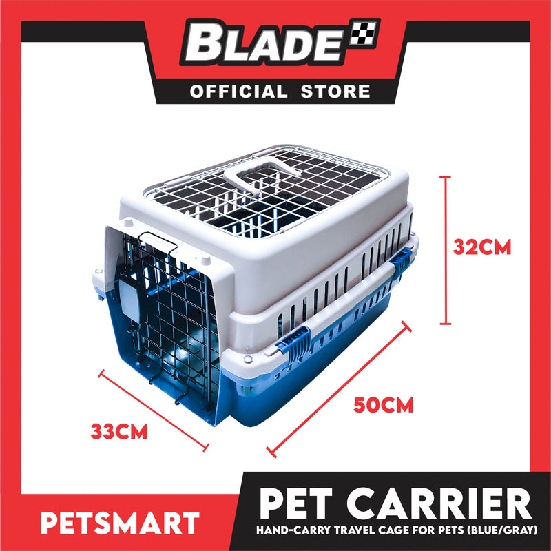 Pet Carrier, Pet Travel Cage With Carrying Handle KNO-206 SW-J0017 (Gray Blue Color)