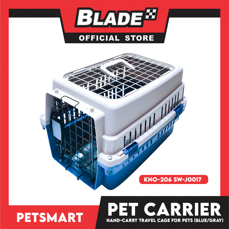 Pet Carrier, Pet Travel Cage With Carrying Handle KNO-206 SW-J0017 (Gray Blue Color)