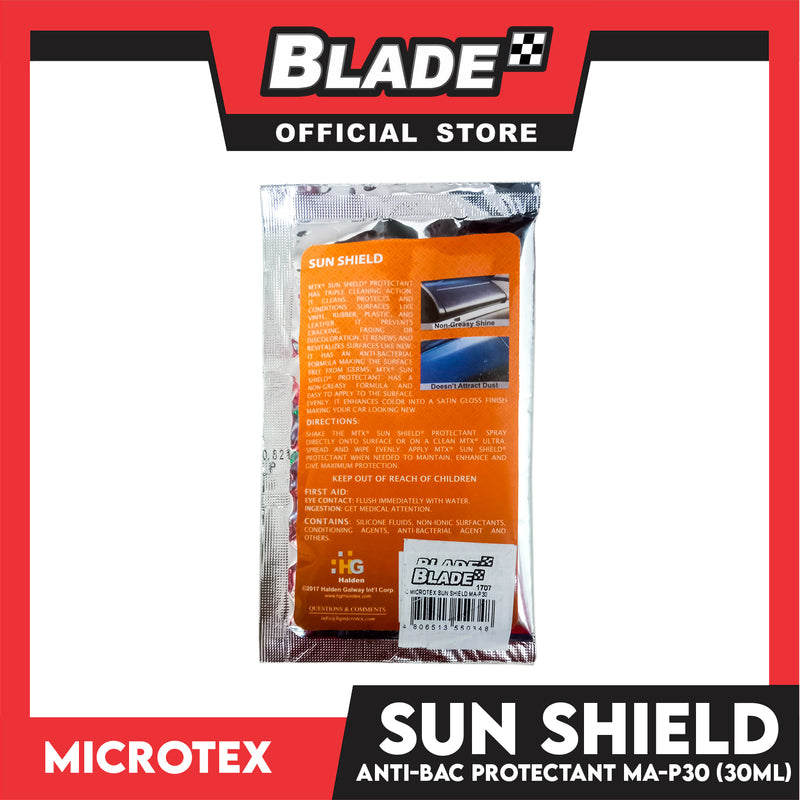 Microtex MTX Sun Shield Original Rich Look 30ml Non-Greasy Shine, Renews And Revitalizes Surface, Non-Sticky Residue Car Interior Protectant