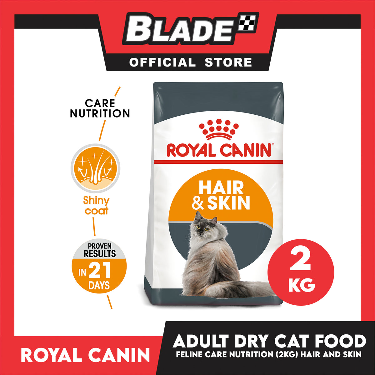 Royal Canin Hair & Skin Care (2kg) Adult Dry Cat Food - Feline Care Nutrition