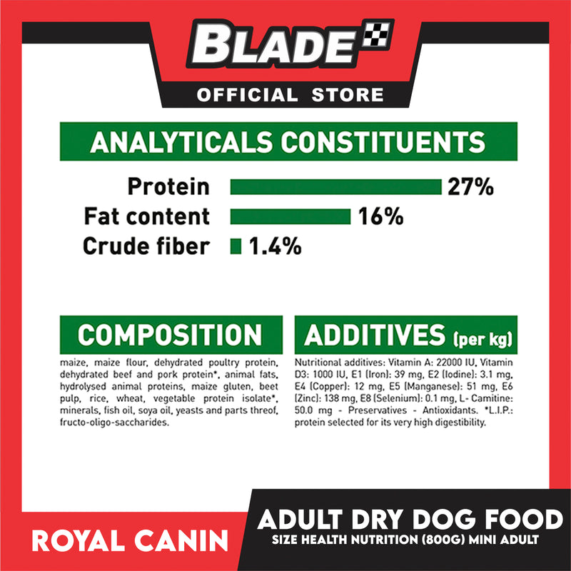 Royal Canin Mini Adult (800g) Dry Dog Food - Size Health Nutrition
