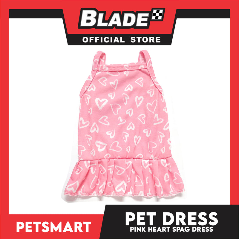 Pet Dress Pink Heart Spaghetti Dress DG-CTN118M (Medium) Perfect Fit For Dogs And Cats, Pet Dress Clothes, Soft and Comfortable Pet Clothing