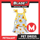 Pet Dress Sunflower With Yellow Spaghetti Strap Dress DG-CTN122M (Medium) Perfect Fit For Dogs And Cats, Pet Dress Clothes, Soft and Comfortable Pet Clothing