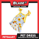 Pet Dress Sunflower With Yellow Spaghetti Strap Dress DG-CTN122L (Large) Perfect Fit For Dogs And Cats, Pet Dress Clothes, Soft and Comfortable Pet Clothing