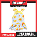 Pet Dress Sunflower With Yellow Spaghetti Strap Dress DG-CTN122L (Large) Perfect Fit For Dogs And Cats, Pet Dress Clothes, Soft and Comfortable Pet Clothing