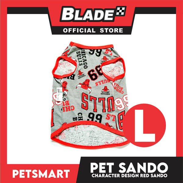 Pet Sando Apparel Character Design Red Sando DG-CTN124L (Large) Perfect Fit For Dogs And Cats, Pet Clothes, Soft and Comfortable Pet Clothing