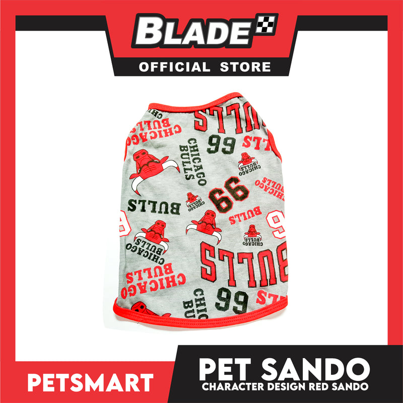 Pet Sando Apparel Character Design Red Sando DG-CTN124XL (Extra Large) Perfect Fit For Dogs And Cats, Pet Clothes, Soft and Comfortable Pet Clothing