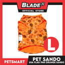 Pet Sando Apparel USA Flag 1965 Orange Sando DG-CTN127L (Large) Perfect Fit For Dogs And Cats, Pet Clothes, Soft and Comfortable Pet Clothing