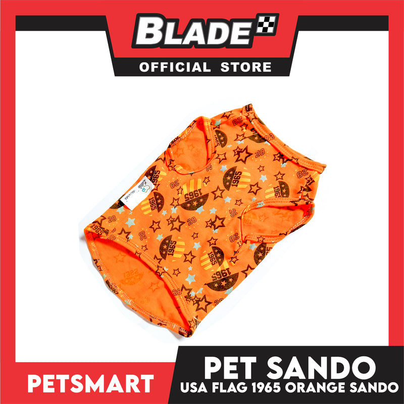 Pet Sando Apparel USA Flag 1965 Orange Sando DG-CTN127XL (Extra Large) Perfect Fit For Dogs And Cats, Pet Clothes, Soft and Comfortable Pet Clothing