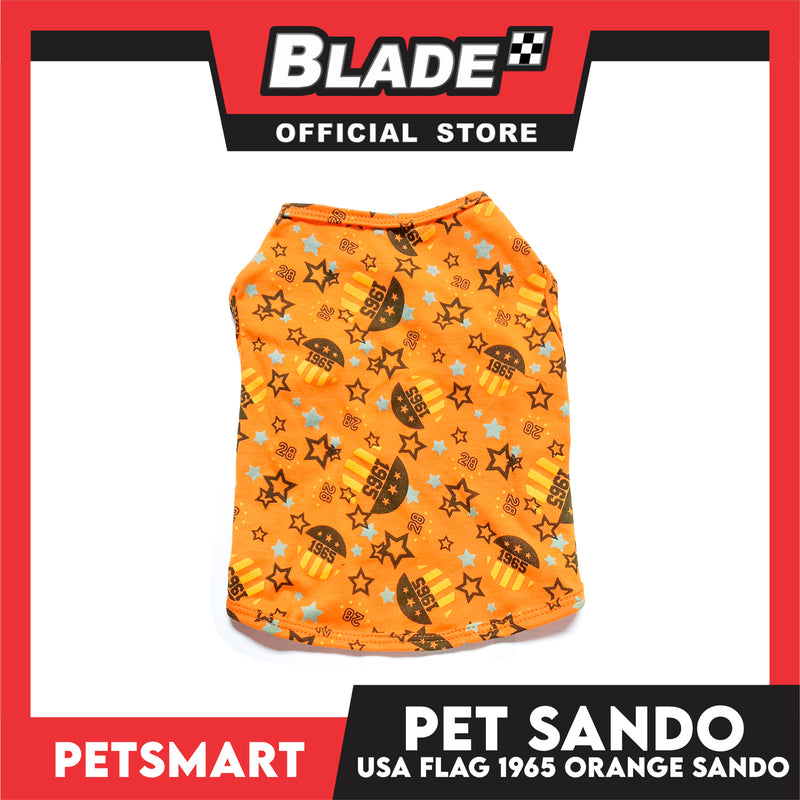 Pet Sando Apparel USA Flag 1965 Orange Sando DG-CTN127XL (Extra Large) Perfect Fit For Dogs And Cats, Pet Clothes, Soft and Comfortable Pet Clothing