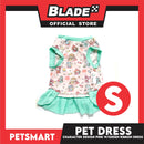 Pet Dress With Character Design Pink With Green Ribbon Dress DG-CTN119S (Small)