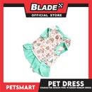 Pet Dress With Character Design Pink With Green Ribbon Dress DG-CTN119S (Small)