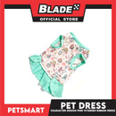Pet Dress With Character Design Pink With Green Ribbon Dress DG-CTN119L (Large)