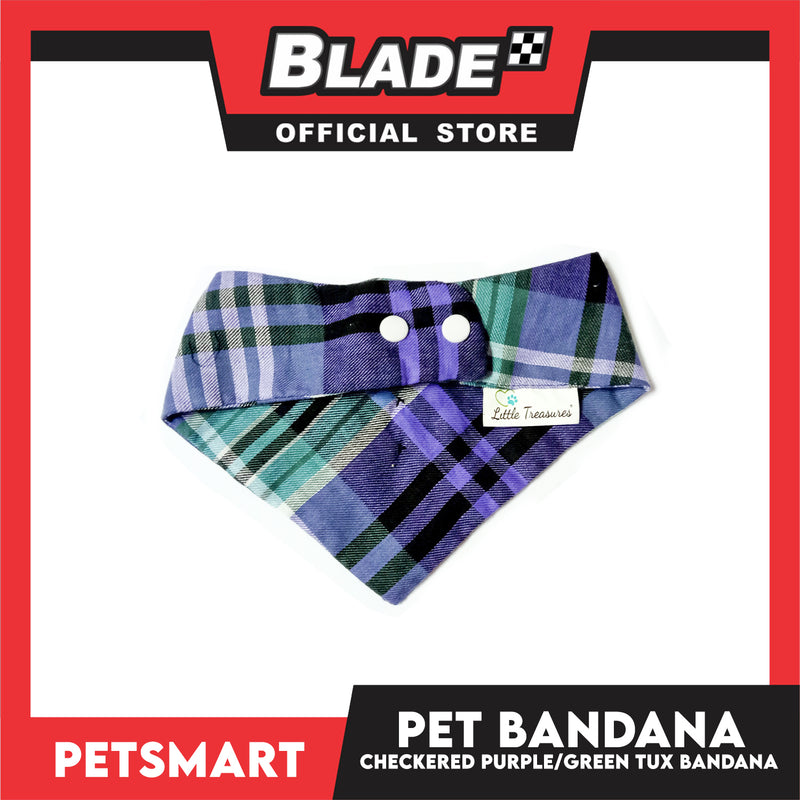 Pet Bandana Collar Scarf Checkered Purple Green Tux Bandana DB-CTN33M (Medium)