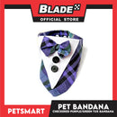 Pet Bandana Collar Scarf Checkered Purple Green Tux Bandana DB-CTN33L (Large) Perfect Fit For Dogs And Cats, Breathable, Soft Lightweight, Fashionable Pet Bandana