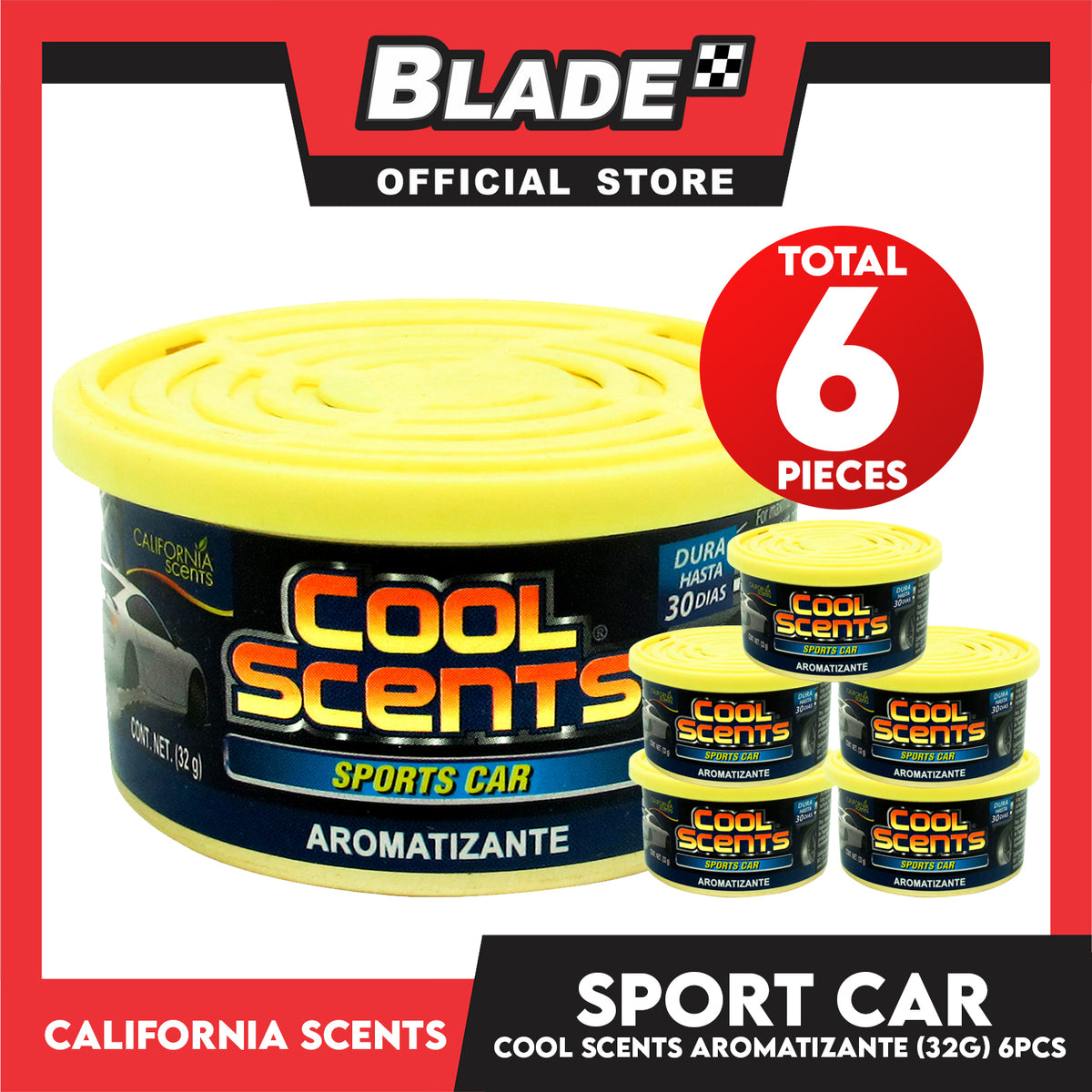 6pcs California Scents Cool Scent CLS-0222 32g (Sports Car)