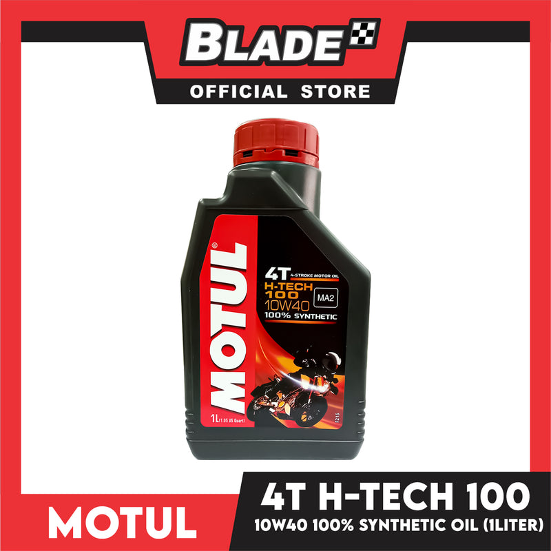 Motul 4T Hi-Tech 100 10W40 MA2 100% Synthetic, 4-Stroke Motor Oil 1 Liter