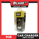 Dub Fast Car Charger DTC105 PD+QC3.0 PD Protocol 38W Total Power (Black) Led Energy For USB And Type-C Car Charger