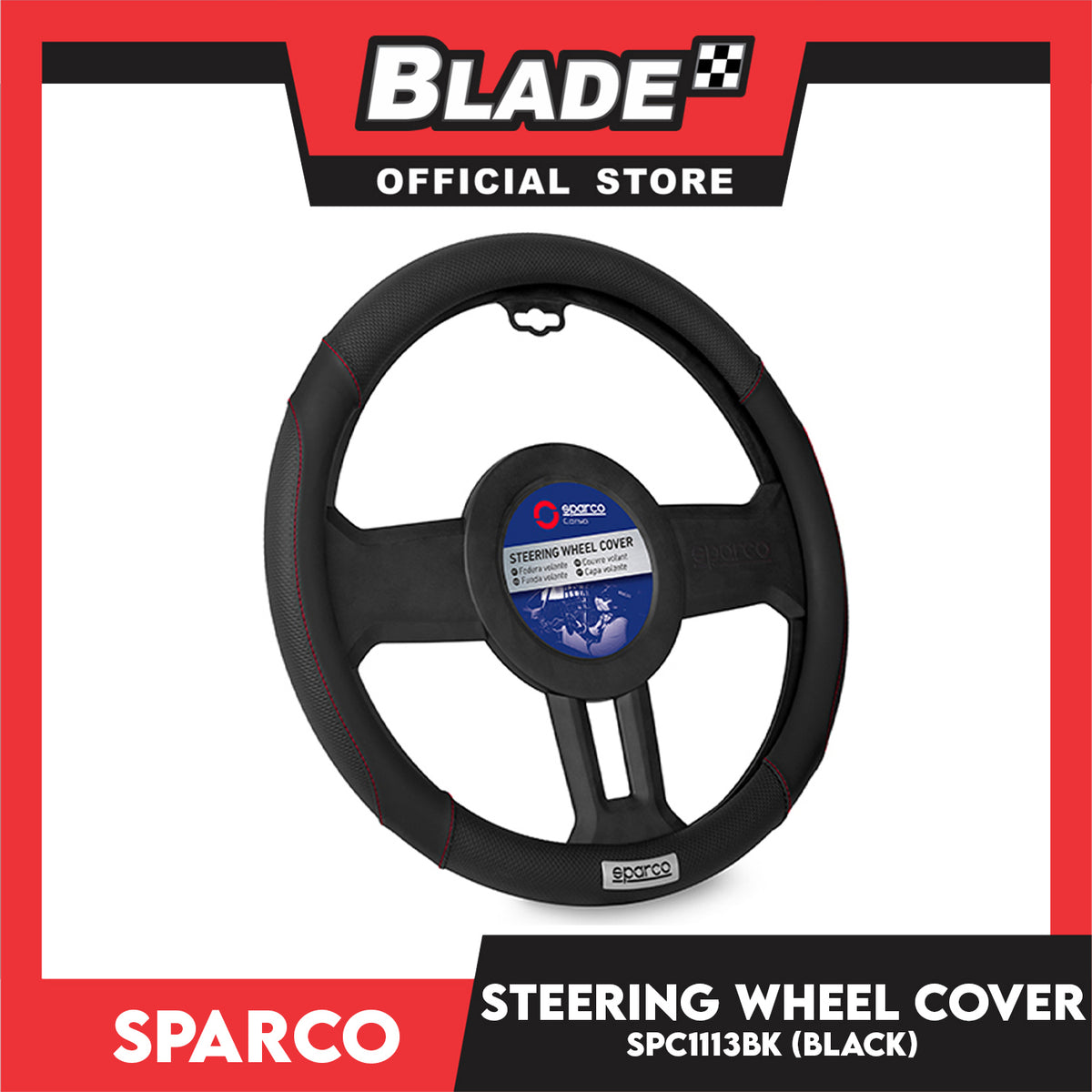 Sparco Steering Wheel Cover SPC1113BK (Black) for Toyota, Mitsubishi, Honda, Hyundai, Ford, Nissan, Suzuki, Isuzu, Kia, MG and more