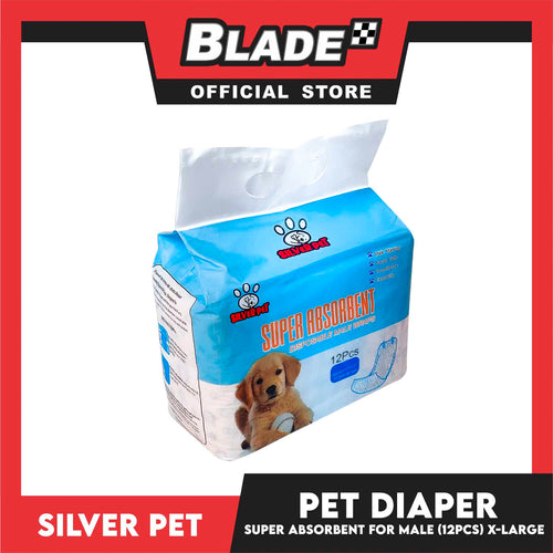 12pcs Silver Pet Super Absorbent Disposable Male Dog Wrap/ Diaper Extra Large