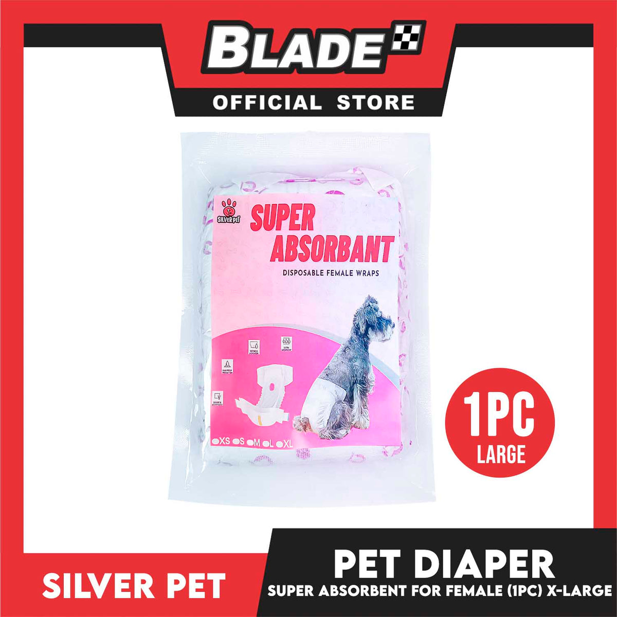 Silver Pet Super Absorbent Disposable Female Dog Wrap/ Extra Large