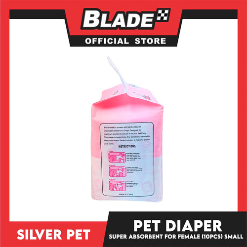 10pcs Silver Pet Super Absorbent Disposable Female Dog Wrap/ Diaper Small